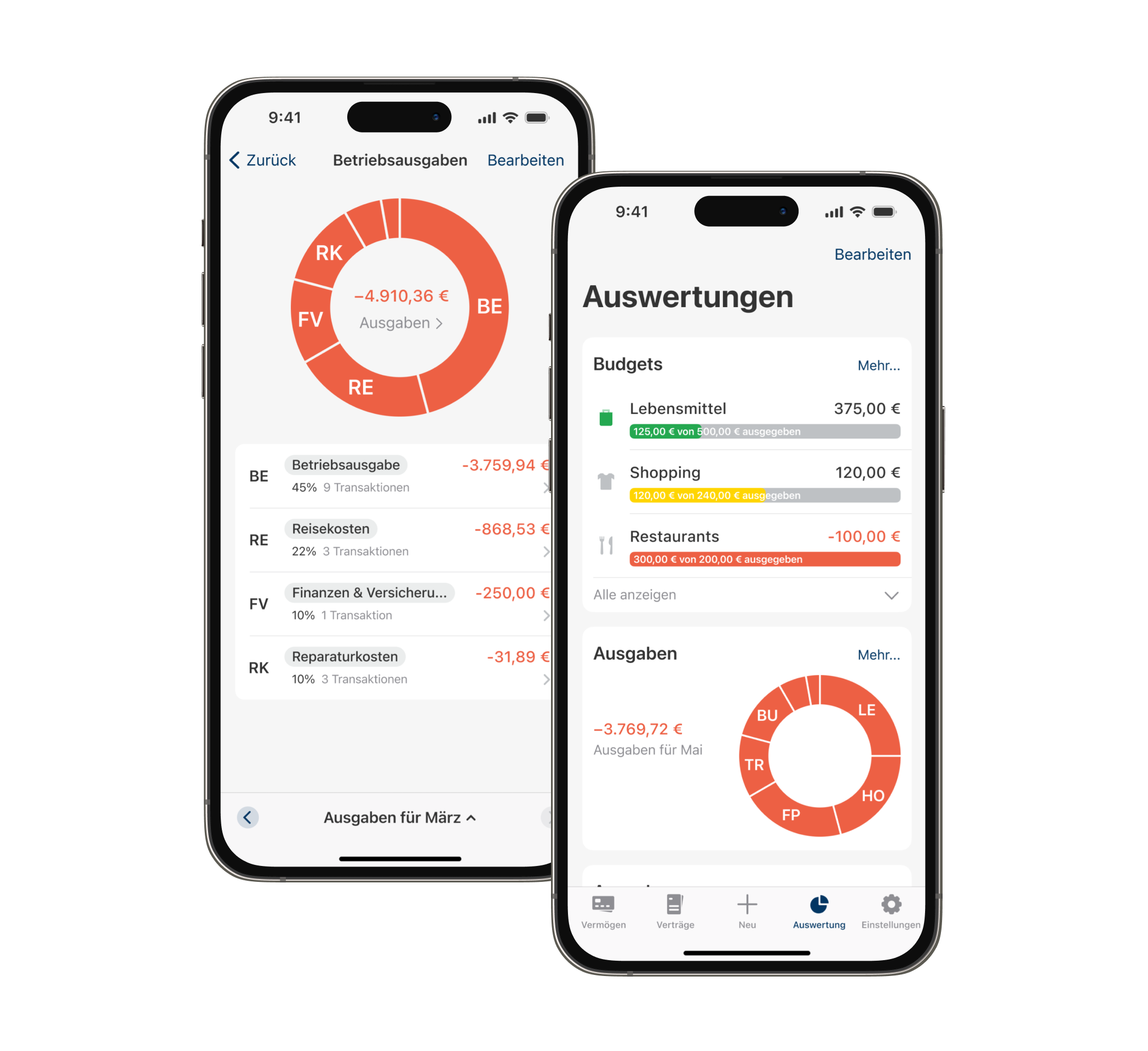 Grafische Auswertung & Budgets